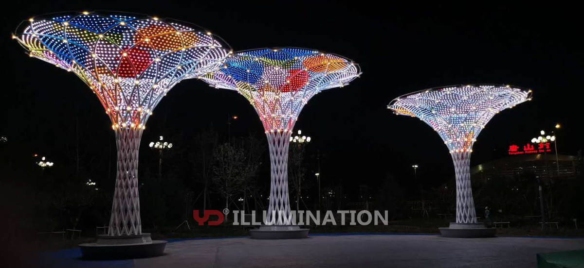 Kaleidoscope sculpture of train station, Tangshan