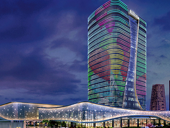 Hilton Hotel in Uzbekistan -YD Ilumination Facade Lighting Project